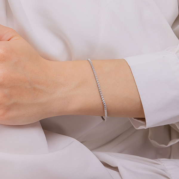 Браслет из белого золота с фианитами (арт. 340038б) – изображение 2