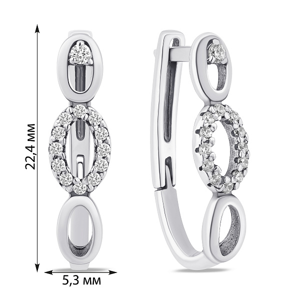 Серебряные серьги с фианитами (арт. 7902/5113-ч) – изображение 2