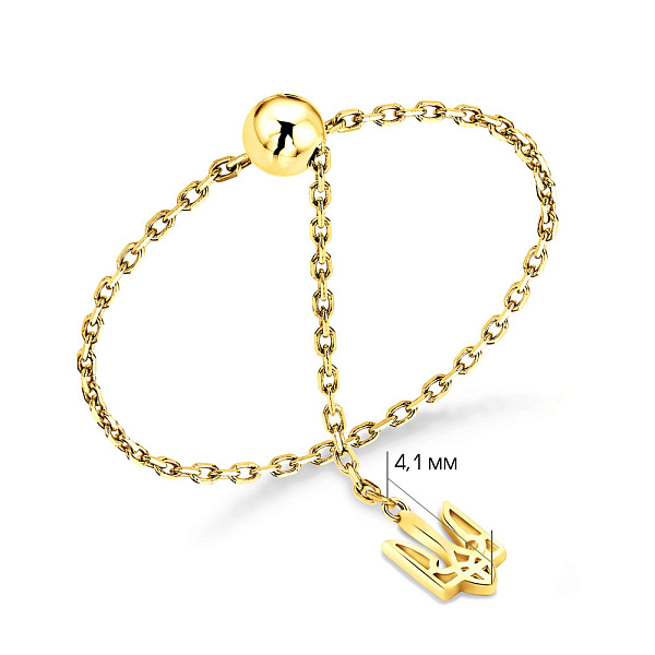 Золотое патриотическое кольцо Трезубец FLY (арт. 1401132ж) – изображение 2