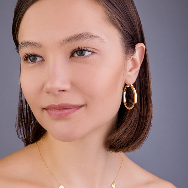 Серьги-кольца золотые (арт. 108461/35ж) – изображение 4