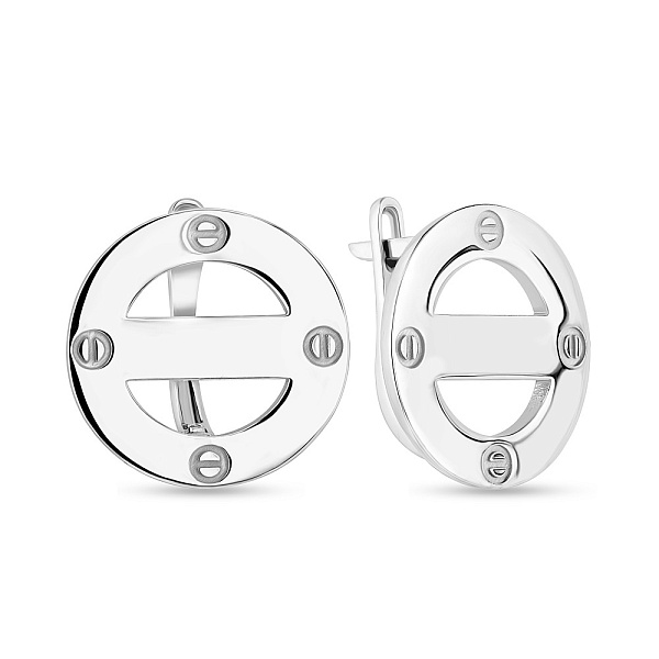 Сережки из белого золота без камней (арт. 108293б) – изображение 1