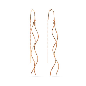 Фото Сережки-протяжки з червоного золота (арт. 110967а)