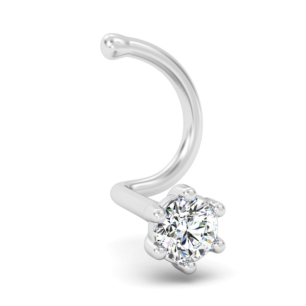 Золотий пірсинг в ніс з діамантом (арт. Н011862б) – зображення 1