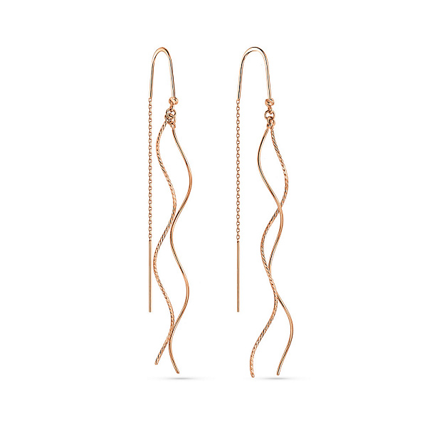 Серьги-протяжки из красного золота (арт. 110967а) – изображение 1