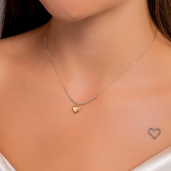 Золотое колье Сердце без камней (арт. 352974) – изображение 3