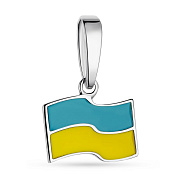Фото Серебряный подвес "Прапор Украины" с эмалью (арт. 7503/428ппегж)