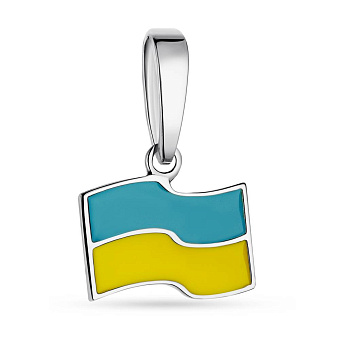 Фото Срібний підвіс "Прапор України" з емаллю (арт. 7503/428ппегж)