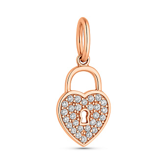 Золота підвіска Серце з фіанітами (арт. 422812)