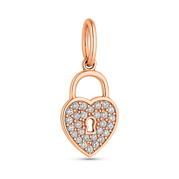 Золота підвіска Серце з фіанітами (арт. 422812) – зображення 1