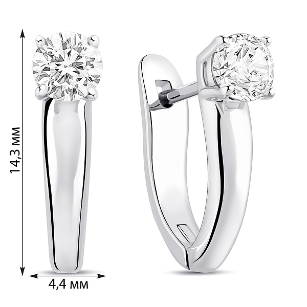 Серьги из серебра с фианитами (арт. 7502/9942) – изображение 2