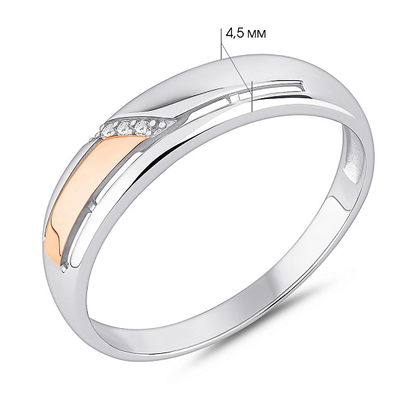 Срібна каблучка з фіанітами (арт. 7201/1672К) – зображення 2