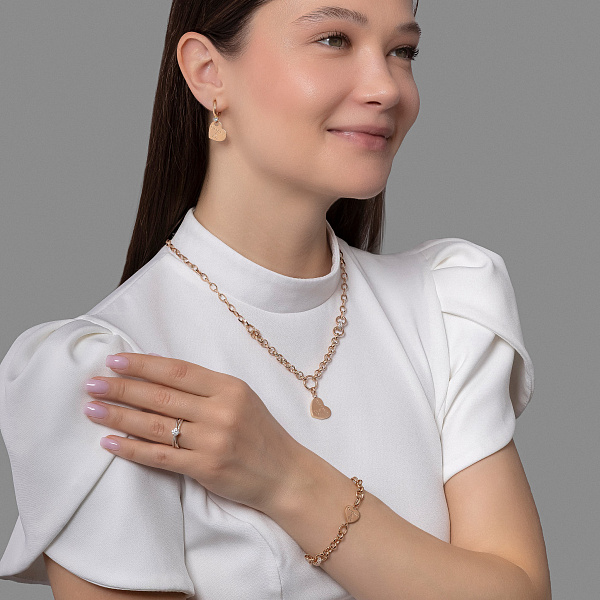 Золотой браслет Сердце с фианитами (арт. 3261394П1) – изображение 3