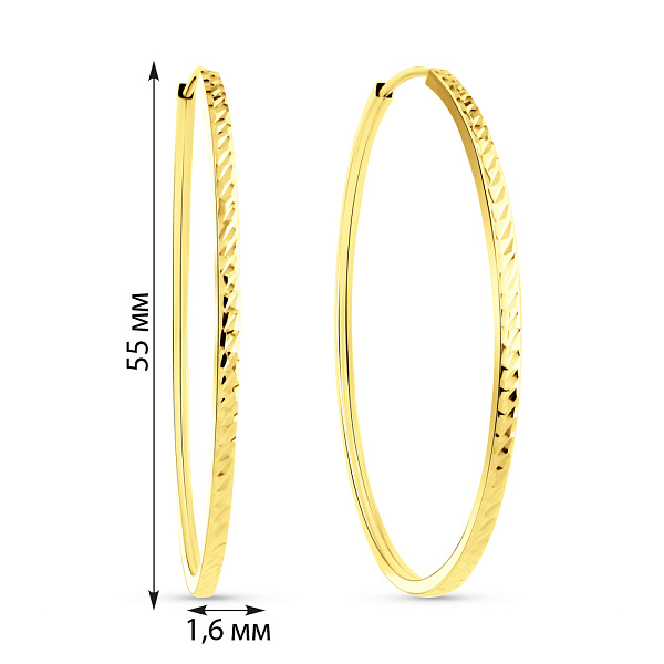 Золотые серьги-кольца (арт. 122106/55ж) – изображение 2