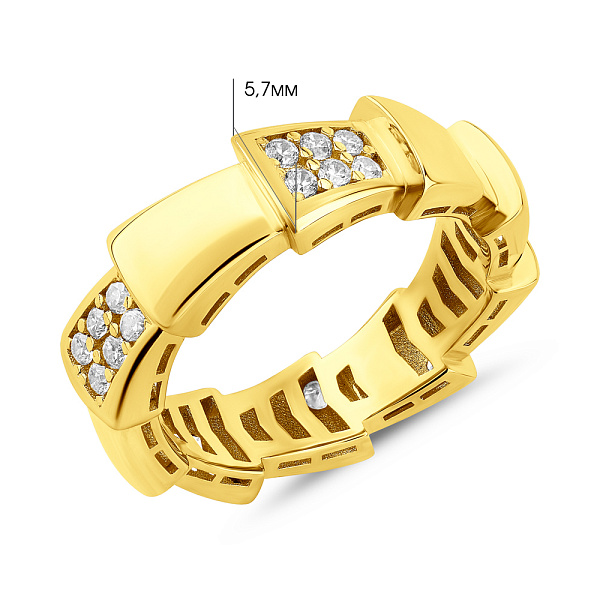 Каблучка Змія з жовтого золота з фіанітами (арт. 156552ж) – зображення 5
