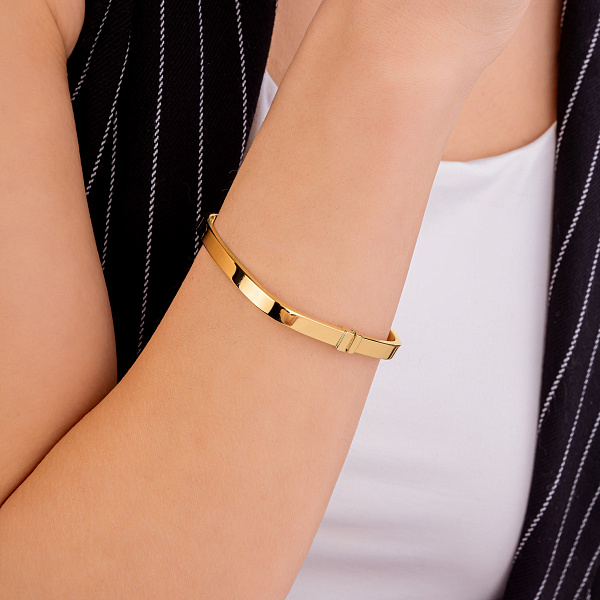 Жесткий браслет из желтого золота (арт. 323038/5ж) – изображение 2