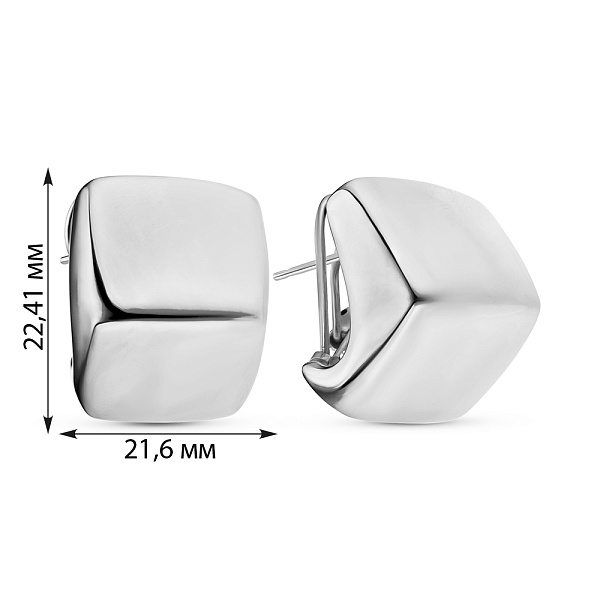 Золотые сережки Francelli в белом цвете металла (арт. 106825б) – изображение 3