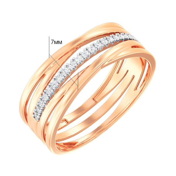 Кольцо из красного золота Синергия (арт. 141136) – изображение 3