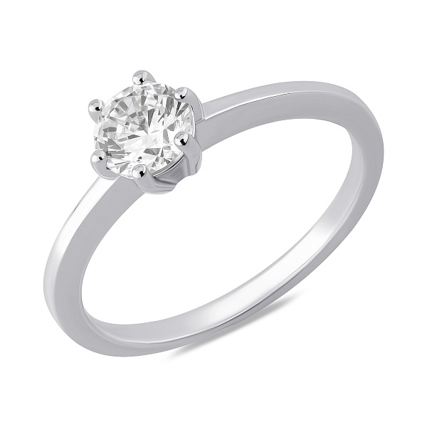 Серебряное кольцо с одним фианитом (арт. 7501/8329) – изображение 1