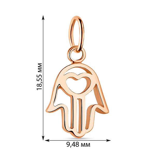 Золотой кулон-оберег Хамса без камней (арт. 424364) – изображение 3