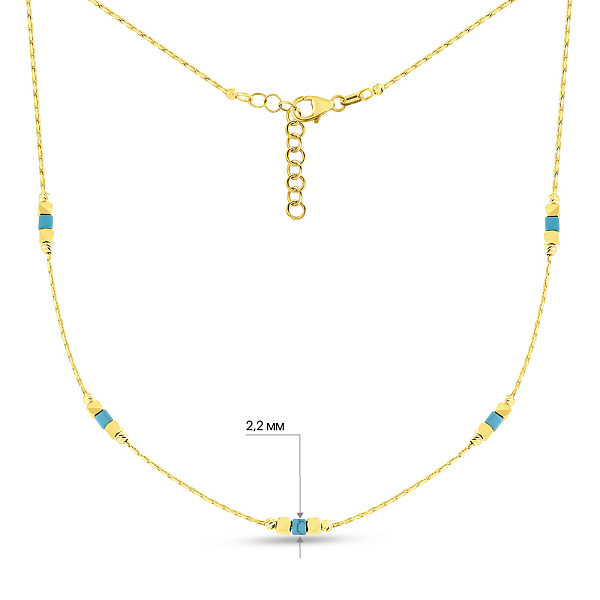 Золотое колье с бирюзой Francelli (арт. 352954жБ) – изображение 6