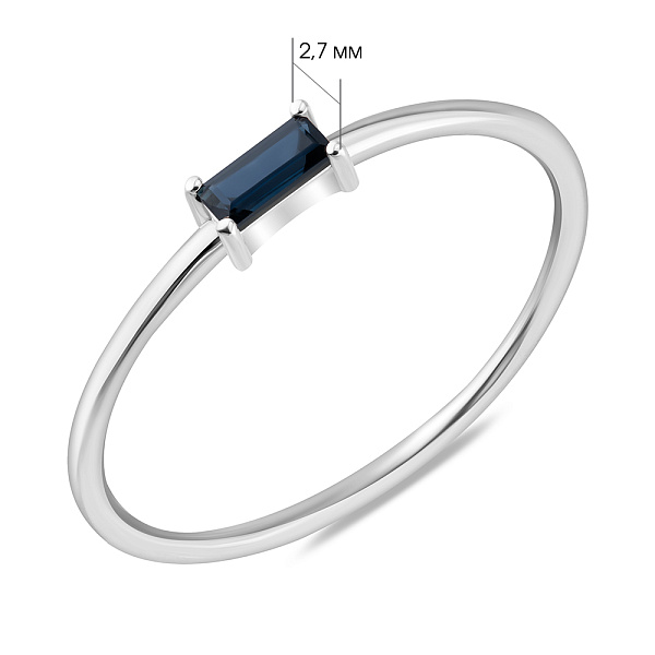 Каблучка з білого золота з сапфіром (арт. К011346бс) – зображення 4
