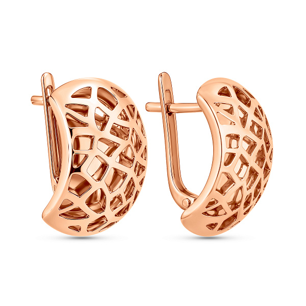 Серьги из красного золота без камней (арт. 470571) – изображение 1