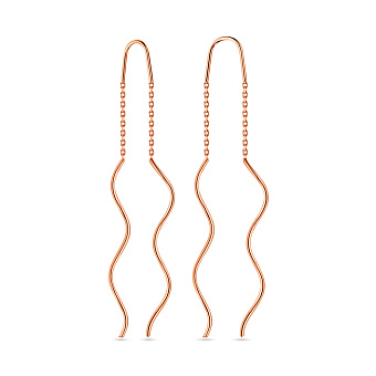 Сережки-протяжки з червоного золота (арт. 110001)