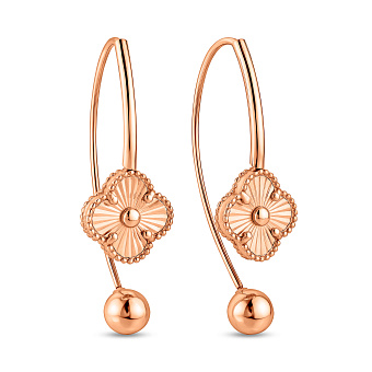 Фото Серьги-джекеты из красного золота (арт. 1092135/15а)