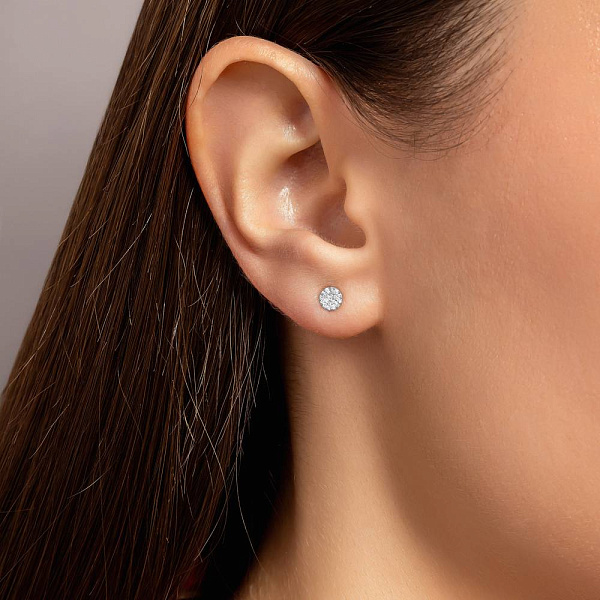 Пусеты из белого золота с бриллиантами (арт. С341461010б) – изображение 2