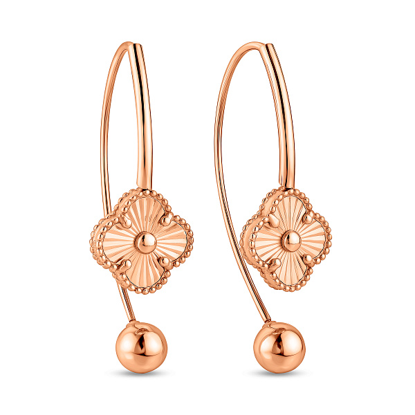 Серьги-джекеты из красного золота (арт. 1092135/15а) – изображение 1