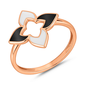 Золотое кольцо с эмалью (арт. 141368ечб)