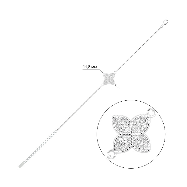 Серебряное колье с фианитами (арт. 7509/5169/10) – изображение 2