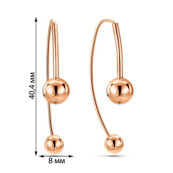 Серьги из красного золота (арт. 1101246) – изображение 2