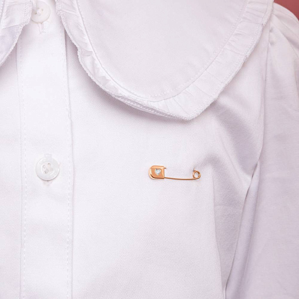 Золотая булавка Сердце (арт. 360214) – изображение 2