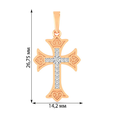 Золотой крестик с фианитами (арт. 440894)