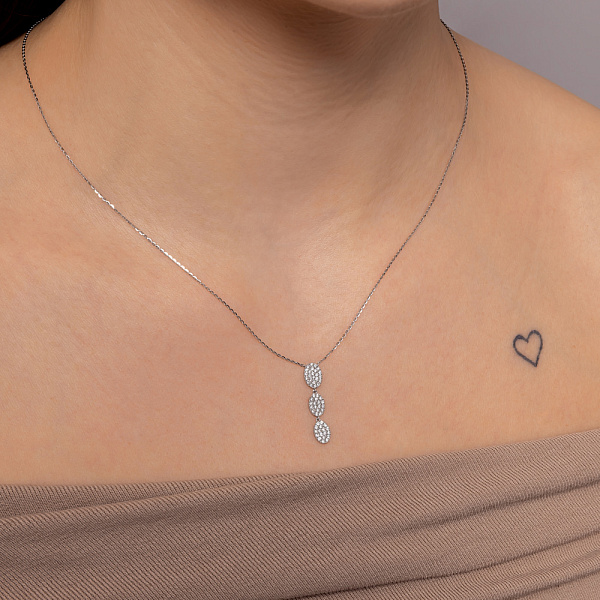 Колье из белого золота с бриллиантами (арт. Ц341566030б) – изображение 3