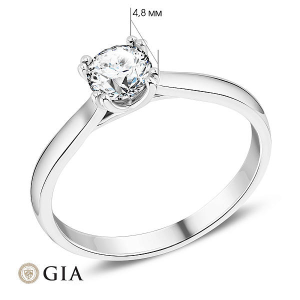 Помолвочное кольцо из белого золота с бриллиантом (арт. К011165040б) – изображение 3