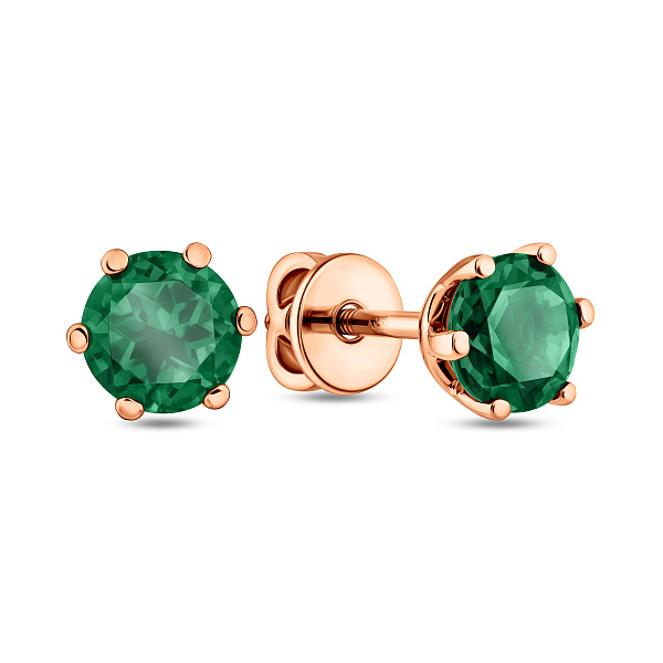 Золотые серьги пусеты с кварцем (арт. 110814Пз) – изображение 1