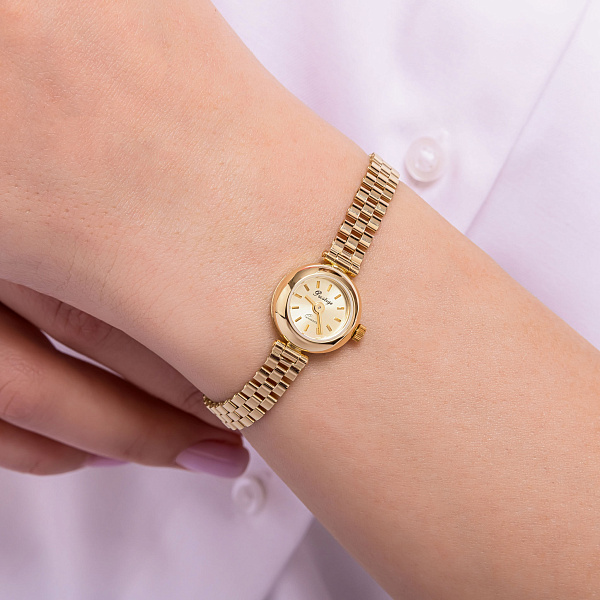 Тонкие женские часы из желтого золота (арт. 260217ж) – изображение 3