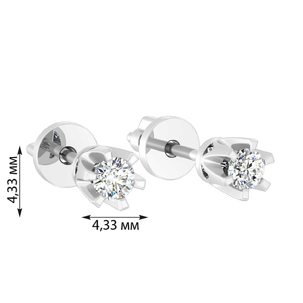 Золотые серьги пусеты с бриллиантами (арт. Т011003020б) – изображение 5