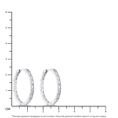 Сережки-кільця срібні з фіанітами  (арт. 7502/4818/25)