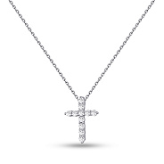 Серебряное колье Крестик с фианитами (арт. 7507/1477/2)