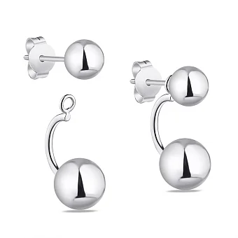 Срібні Trendy Style сережки транформери без каменів (арт. 7518/С2/1212)