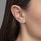 Золотые серьги Сердечки с фианитами (арт. 1101280) – изображение 2