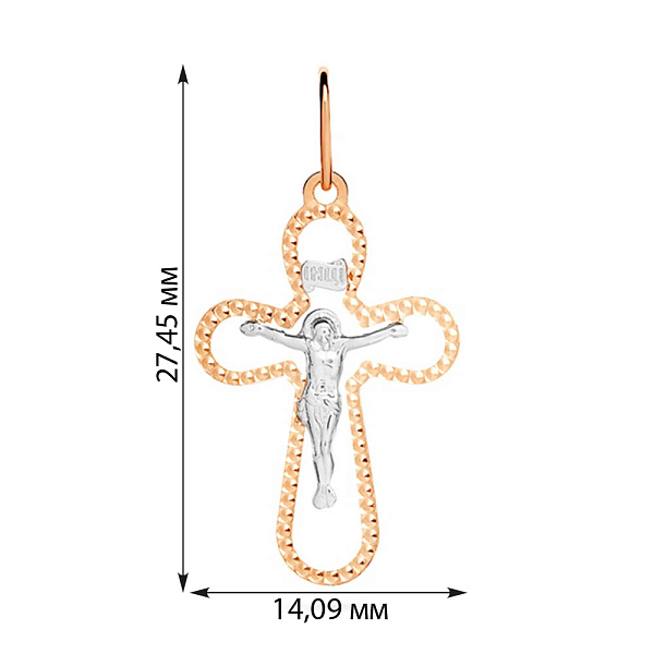 Хрестик золотий з розп'яттям (арт. 511211нрши) – зображення 2