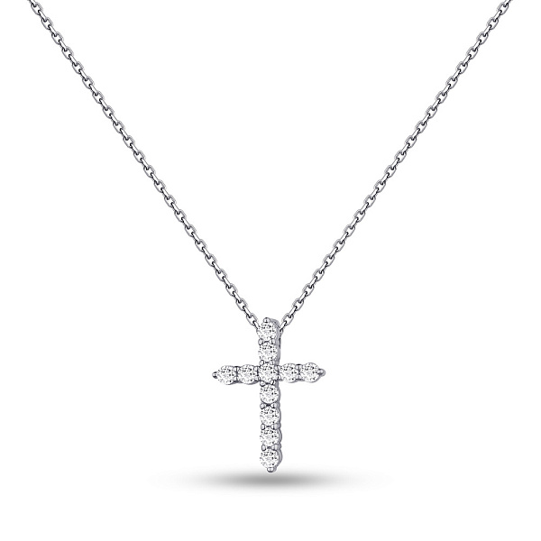 Срібне кольє Хрестик з фіанітами (арт. 7507/1477/2) – зображення 1