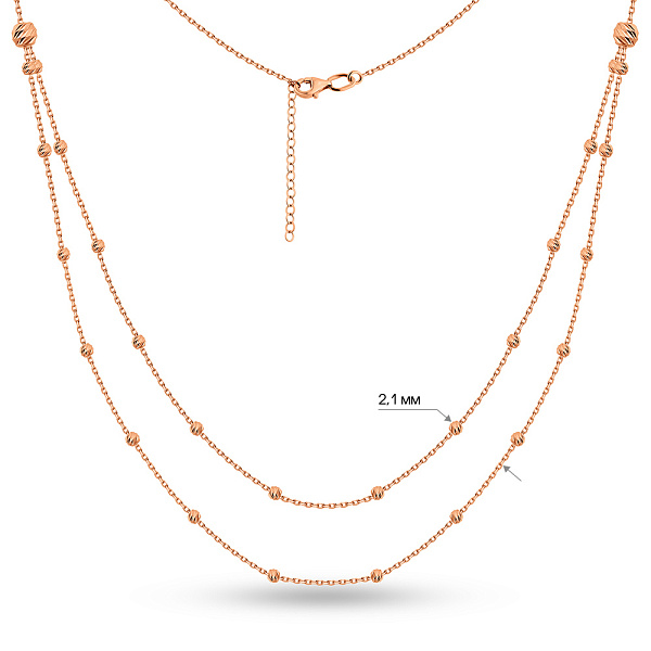 Багатошарове кольє з червоного золота (арт. 352333) – зображення 3