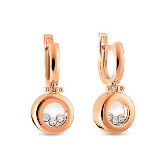 Золотые серьги с фианитами (арт. 101055)