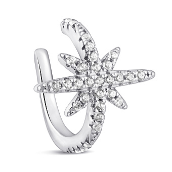 Серебряная каффа-моносерьга Звезда (арт. 7502/10100я)