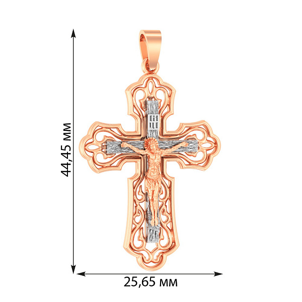 Крестик из красного золота Аромат цветка надежды (арт. 501057) – изображение 4